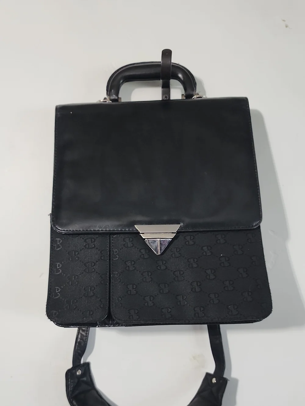 Black Men's Top-Handle Backpack Briefcase